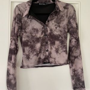 Motel Rocks Kelly Cropped Shirt in Mesh